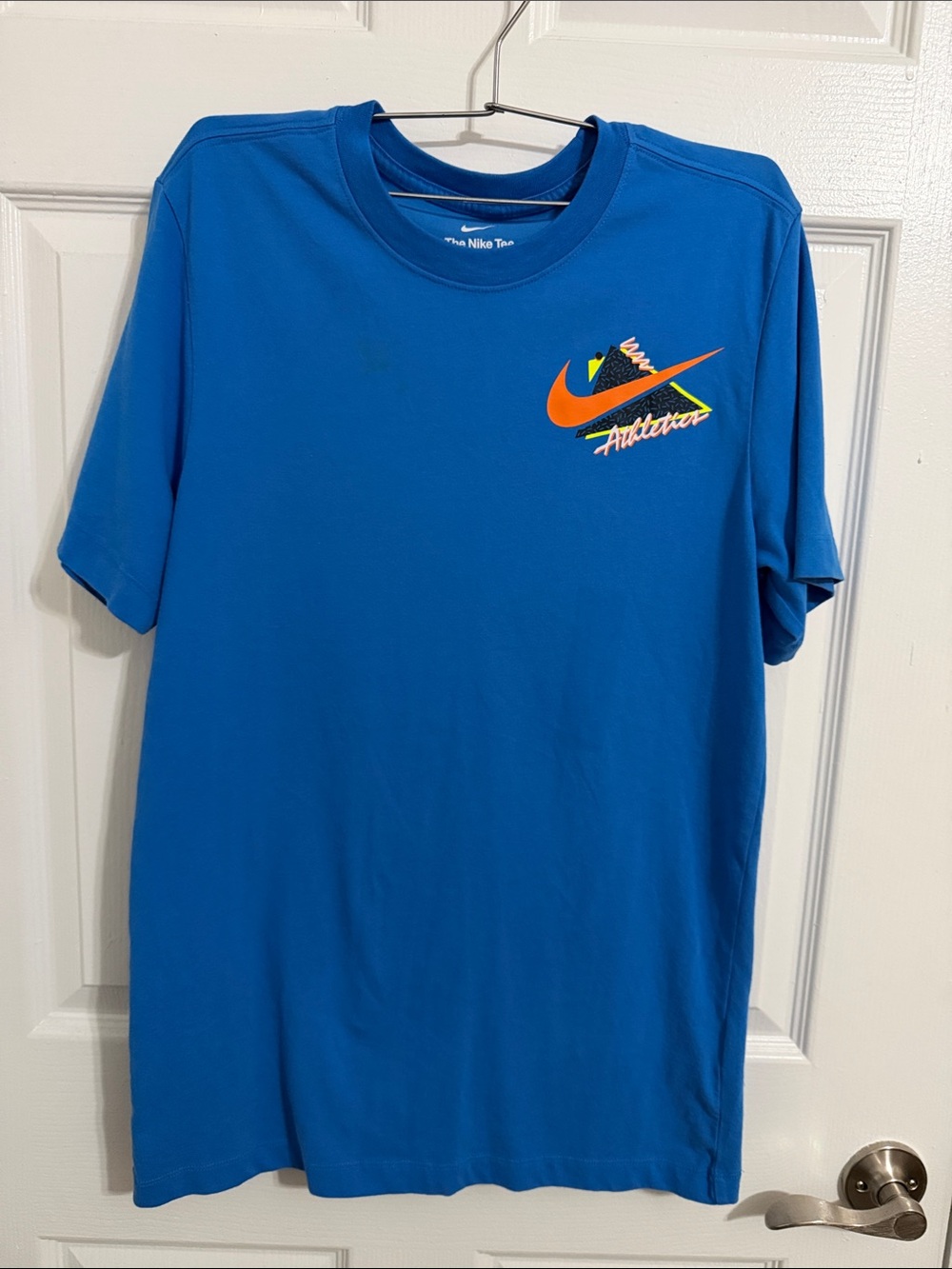 Nike Men’s Royal Blue Short Sleeve Tee with Multicolor Swoosh